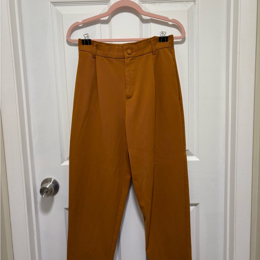 Zara Women's High Waisted Tan Trousers